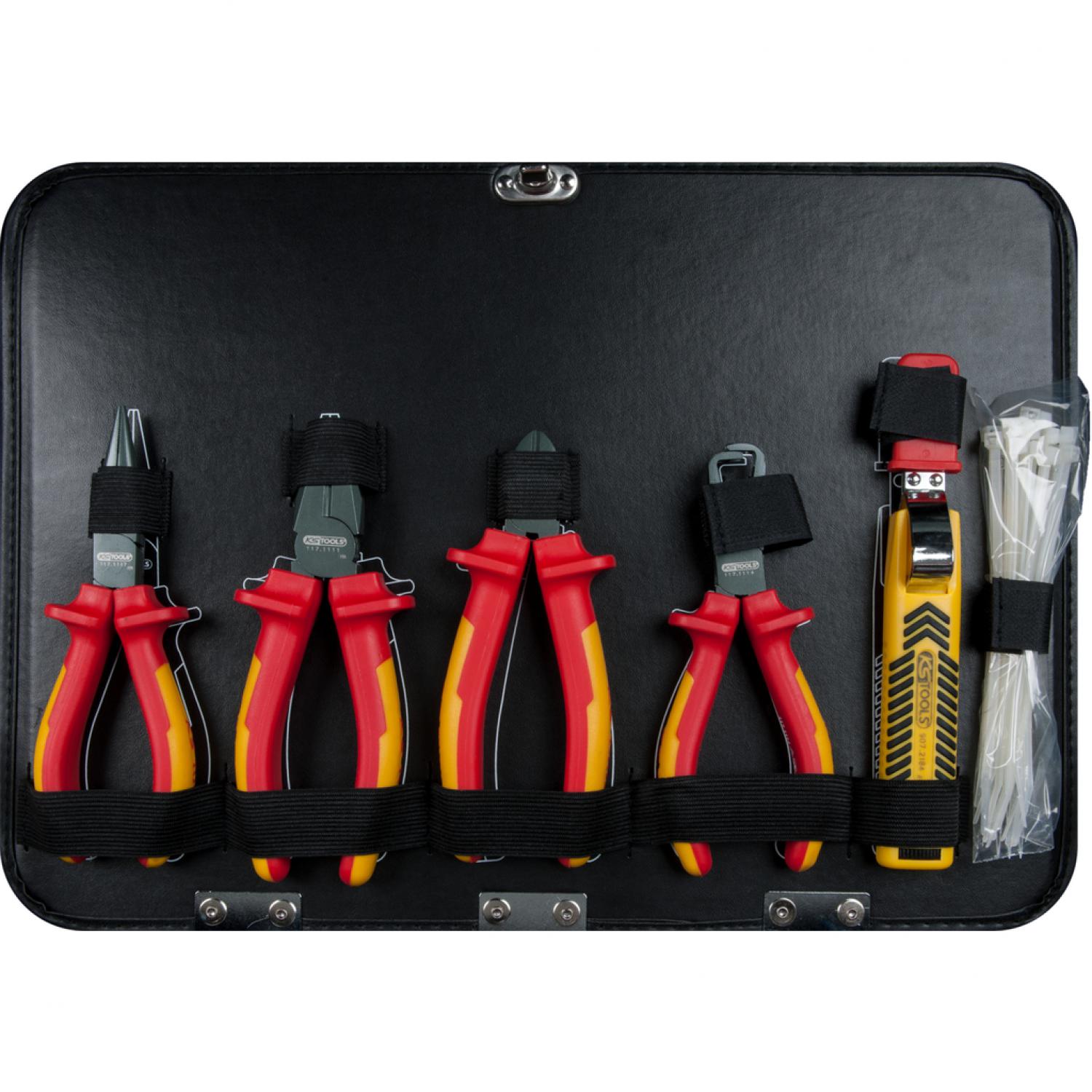 картинка 1/4" + 1/2“ Чемодан с инструментами для электриков, 128 шт KSTools-911.0628 от магазина "Элит-инструмент"